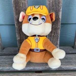 PAW Patrol Rubble Plush Stuffed Animal Yellow Construction Dog 7" EnglishBulldog